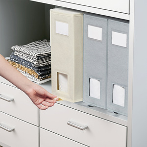Clothing Organizer <b>Storage</b> <b>Box</b> Rectangle Gray <b>Beige</b> Solid Color For Wardrobe Home Use - Product Image 1