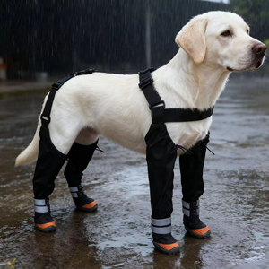 Botas Reflectantes Impermeables para Perros y Arnés con Tirantes para las Patas, Más Vendidas - Product Image 3