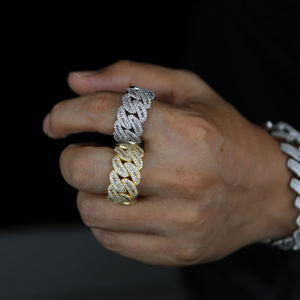 Anillo <span class=keywords><strong>de</strong></span> compromiso con circonita cúbica rectangular para hombre, joyería ostentosa, estilo hip hop, <span class=keywords><strong>Rock</strong></span>, para chico - Product Image 6