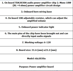 Carte amplificateur audio Tda2030a module amplificateur carte finie 2.0 module amplificateur mono bricolage - Product Image 6