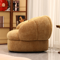 Fauteuil de détente moderne en tissu, fauteuil lounge avec structure en bois massif, siège d'appoint pour salon et hôtel