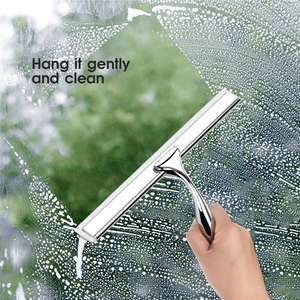 Masthome Zinc Alloy Cleaner <strong>Car</strong> <strong>Window</strong> Wiper Cleaning <strong>Handle</strong> Scraper Shower Silicone Stainless Steel Rubber <strong>Window</strong> Squeegee - Product Image 4