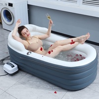 Baignoire gonflable portable pour adultes avec tapis à bulles pour salle de bain