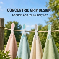 Paquete de 12 Pinzas de Ropa de Plástico Multifuncionales Flexibles con Agarre Suave para Ropa Interior, Calcetines, Cocina, Lavandería, Ecológicas