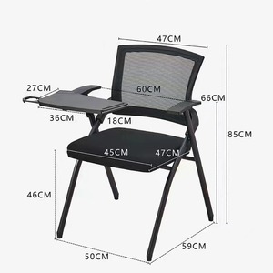 Training Chair <b>With</b> <b>Table</b> 84cm Backrest Foldable Conference Office Chair - Product Image 5