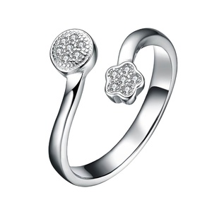 RN1325 Aceworks 925 Sterling Silver Jewelry <b>Adjustable</b> <b>Rings</b> Flower <b>Ring</b> - Product Image 1