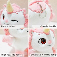 Porte-clés en peluche promotionnel, pendentif mascotte en peluche personnalisé 13 cm, nouveau design, licorne rose, pendentif de sac, porte-clés de voiture