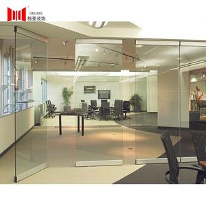 <span class=keywords><strong>Cloison</strong></span> extérieure mobile en verre trempé transparent sans cadre <span class=keywords><strong>de</strong></span> 36 mm d'épaisseur - Product Image 1