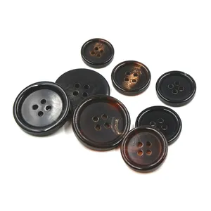 Custom 4 Holes Flatback Horn Button Blanks Buyer Natural Buffalo Genuine Horn Button