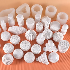 Khuôn làm bánh fondant/xà phòng/nến thơm hình học thủ công cao cấp DM312 bán buôn, khuôn silicon 3D sang trọng hình trụ màu trắng - Product Image 1