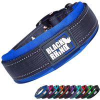 Collier pour chien rembourré durable avec surpiqûres réfléchissantes en néoprène et nylon, résistant aux intempéries, disponible pour les commandes en gros et les logos personnalisés