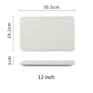 Vente <span class=keywords><strong>en</strong></span> gros d'assiettes de service <span class=keywords><strong>en</strong></span> céramique de luxe, rondes, rectangulaires, ensemble d'assiettes à sushi blanches écologiques pour le restaurant - Product Image 6