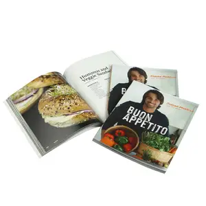 Libro de cocina reciclable, libro impreso de tapa blanda para catálogo