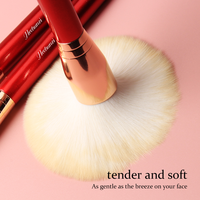 Hechunzi 2023 gros pinceaux de maquillage en laine rouge de qualité supérieure 11 pièces ensemble outil de beauté du visage manche en bois
