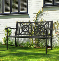 Banc de jardin moderne en fer noir pliable, écologique, durable, à énergie solaire, pour parc, arbre, extérieur