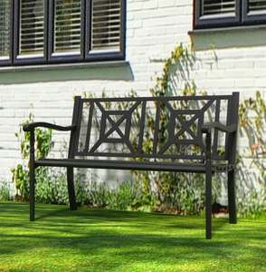 Solar Charging Eco-Friendly Durable Outdoor Folding Black Metal Modern <strong>Garden</strong> Iron Tree Surround Park <strong>Bench</strong> Chair - Product Image 3