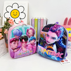 Nuovo zaino scolastico rigido 3D da 12 pollici per bambini della scuola materna, con personaggi dei cartoni animati, a doppia tracolla, carino, del gruppo musicale femminile New K Hunter. - Product Image 3