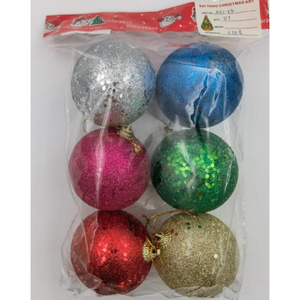 Set di 6 Sfere Blu Navy con Taglio a Diamante, Palline Natalizie e Decorazioni per Albero - Product Image 1