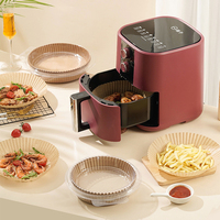 Papiers de cuisson jetables enduits pour friteuse à air chaud, antiadhésifs, résistants à la graisse et à la chaleur, recyclables, pour cuisine, OEM ODM