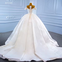 Nouvelle robe de mariée en sequins brillants et perles, style sirène, pour église, manches longues plissées, robe de mariée en satin, Rsm67240
