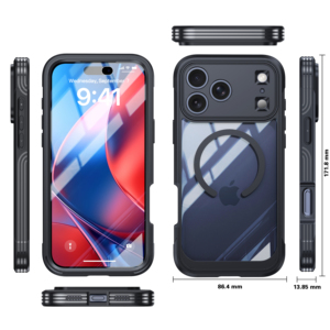 Coque Magnétique Transparente pour iPhone 18 Pro Max 17 Air 16 Pro 15 Plus 17e – Étui Robuste Intégral avec Protection d'Écran Sensible Intégrée - Product Image 6