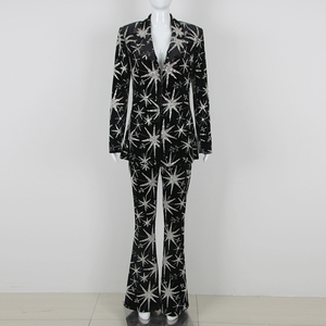 Conjunto <span class=keywords><strong>de</strong></span> Blazer Brillante con Lentejuelas para <span class=keywords><strong>Mujer</strong></span>, Traje Formal Bordado para Dama, Blazer y Pantalón <span class=keywords><strong>de</strong></span> <span class=keywords><strong>Terciopelo</strong></span>, Conjunto <span class=keywords><strong>de</strong></span> 2 Piezas - Product Image 4