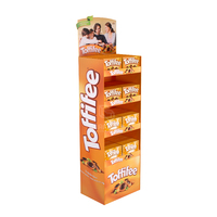 Présentoirs publicitaires personnalisés en carton ondulé recyclable pour bonbons, promotionnels, sur pied, pour points de vente