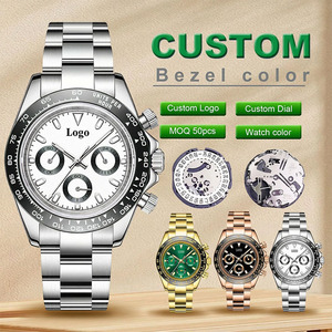 Reloj de Pulsera de Cuarzo Luminoso a Prueba de Agua de Lujo con Logotipo Personalizado, Movimiento VK63, Reloj Cronógrafo de Cuarzo de Acero Inoxidable para Hombre - Product Image 1