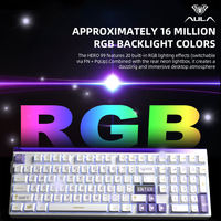 Clavier mécanique filaire USB AULA HERO99 à touches magnétiques remplaçables à chaud, RGB, rythme musical, taux de réponse 8K pour ordinateur