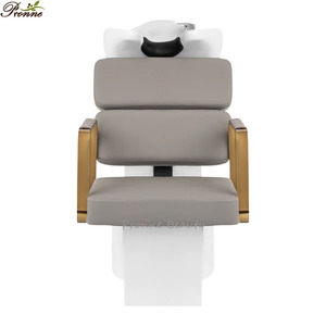 Equipo de salón de peluquería moderno, estación de lavado portátil, tazón y silla de champú dorado - Product Image 2