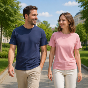 Camiseta de Cuello Redondo de Algodón Grueso de 260 g/m², 63 % Algodón, 37 % Poliéster, Una Camiseta con Cinco Veces la Duración - Product Image 2