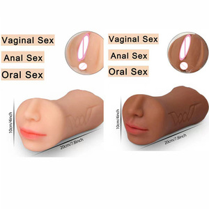 工場直販 無臭でリアルな3in1オーラルディープスロート弾性マウスオナホール男性用 - Product Image 3