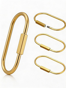 Mousqueton ovale en acier inoxydable – <span class=keywords><strong>Clip</strong></span> durable à ressort pour la fabrication de bijoux DIY, accessoires de sac, vente en gros - Product Image 1