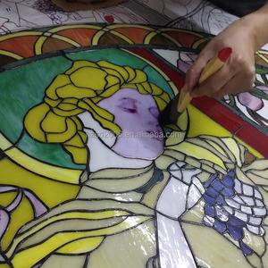 Gran vitral sólido con diseño de ángel, hecho a mano, estilo europeo, duradero, para ventana, puerta o decoración de pared. - Product Image 4