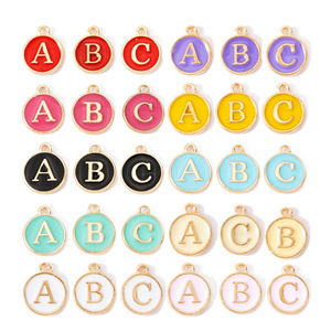 12*14mm A-Z Letter Charms Enamel Charms Alphabet <strong>Initial</strong> Letter Handmade <strong>Pendant</strong> for Diy Bracelet Jewelry Making - Product Image 2