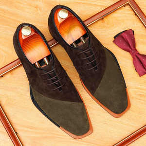 Zapatos formales de hombre de alta gama, cómodos, con cordones, suela antideslizante y diseño con inserciones, para bodas y fiestas. - Product Image 3