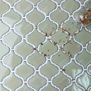 Lanterne Arabesque Marbre Naturel Blanc Poli Jet d'Eau Arabesque Lanterne en Pierre de <span class=keywords><strong>Marrakech</strong></span> Carreaux de Mosaïque - Product Image 5