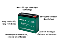 Batterie au plomb 12V 20Ah 6-DZM-20 à décharge profonde pour vélo électrique, scooter, tricycle, E-Bike, scellée VRLA, sans entretien, OEM