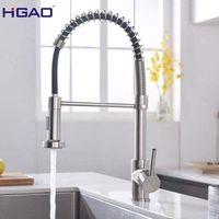 Évier de cuisine contemporain HUAGAO à trou unique avec robinet extractible multifonctionnel, design en cuivre flexible de qualité supérieure