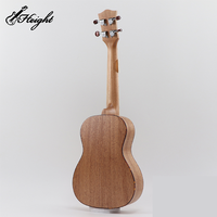 Kit de ukulélé de concert en bois d'acajou à 4 cordes de 23 pouces à faire soi-même avec un élégant ukulélé