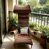 Fauteuil Queen en Rotin à Dossier Haut Tressé à la Main - Vente Chaude d'Usine en Gros - Luxe Moderne pour Cour, Hôtel, Jardin