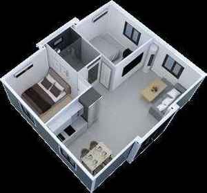 Casa Contenedor Prefabricada de Acero Expandible de 20 Pies, Personalizable, Contemporánea, de Lujo, Plegable, Tipo Granny Flat - Product Image 2