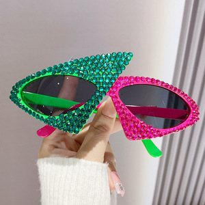 New Diamond Sunglasses Irregular Unique Design <strong>Party</strong> Ladies <strong>Glasses</strong> Rhinestone Colored Pearl <strong>Glasses</strong> - Product Image 1