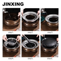 Barbecue portable pliable en acier inoxydable de style coréen, pour le camping en plein air, sans fumée, facile à assembler