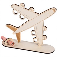 HOLDLEAF Petite boîte à monnaie en bois originale en forme d'avion pour anniversaire - Cadeau de voyage pour femmes et hommes