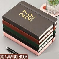 Carnet A5 Daté 2027-2029 en Cuir PU, Couverture Rigide, Fermeture Élastique, Attache Stylo, Marque-page Ruban, Agenda Hebdomadaire et Mensuel – Vente en Gros