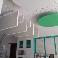 Panneau de plafond en laine de verre acoustique coloré pour la décoration