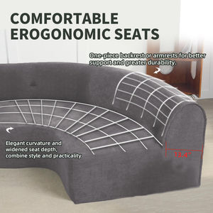 Sofá Modular Curvo de Tela de Alto Rendimiento, Sofá Grande Comprimido, Personalización de Color, Tamaño y Forma - Product Image 6