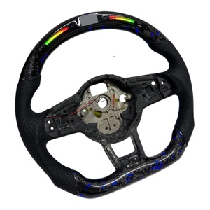 Volante LED de Fibra de Carbono Forjado para Volkswagen <span class=keywords><strong>Golf</strong></span> MK7 MK7.5 MK6 MK5 MK4 GTI Polo GTS GTD GTE <span class=keywords><strong>R</strong></span> Passat <span class=keywords><strong>R</strong></span>-<span class=keywords><strong>Line</strong></span> - Product Image 3