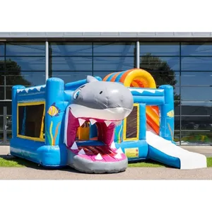 Inflatable Bouncer nhảy lâu đài trượt thương mại mặt Trăng bị trả lại nhà với Slide trả lại nhà khô trượt Combo cho bên cho thuê